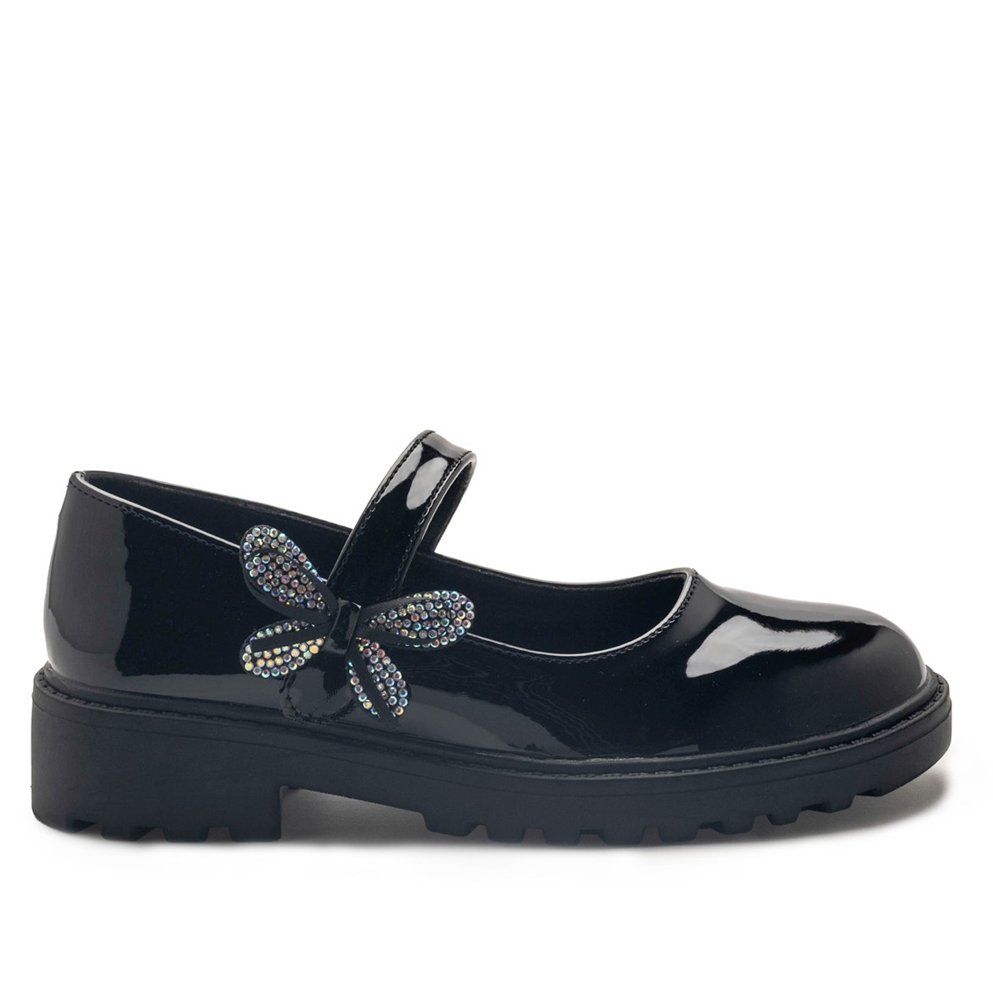 Alegria Παιδικές Mπαλαρινες με Velcro Μαύρο Λουστρίνι 122502W-BL