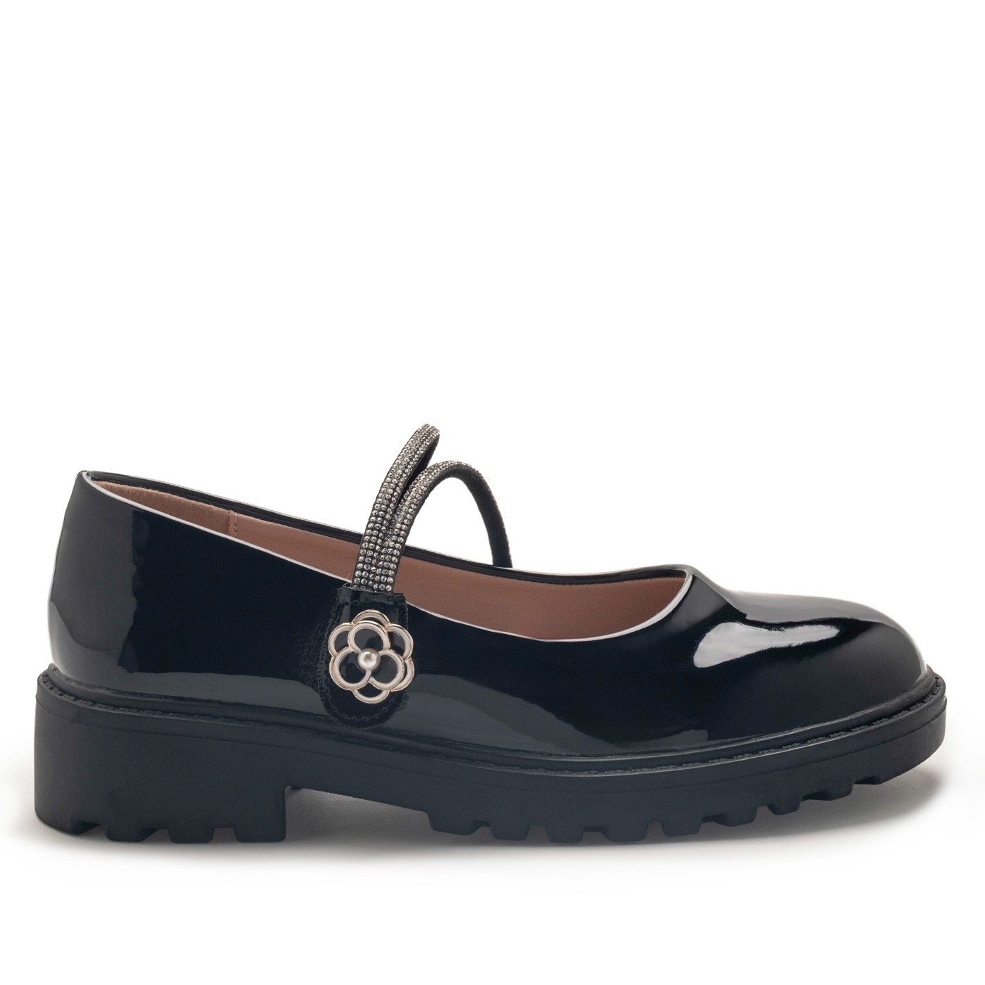 Alegria Παιδικές Mπαλαρινες με Velcro Μαύρο Λουστρίνι 122503W-BL