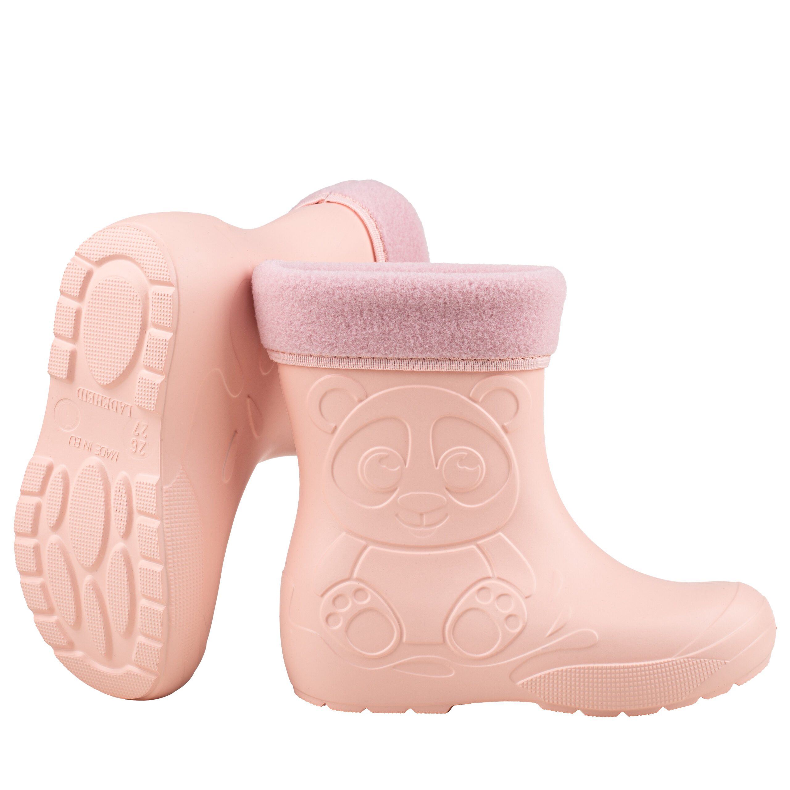 Camminare Παιδικές Γαλότσες Panda με επένδυση Ροζ