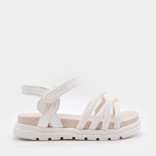 Mayoral παιδικά πέδιλα με στρας για κορίτσια Λευκό 26-43738-024