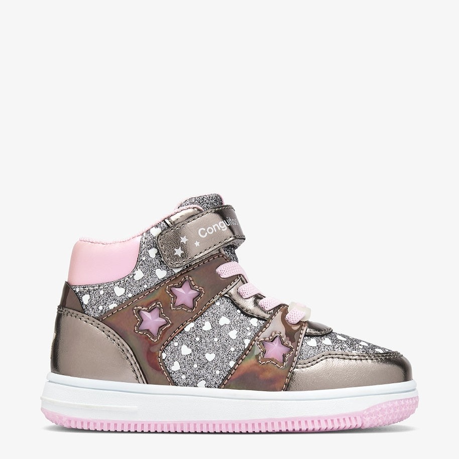 Conguitos παιδικά high sneakers με φωτάκια Stars COSH224067