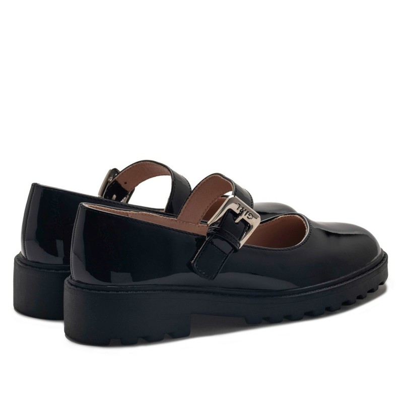 Alegria Παιδικές Mπαλαρινες με Velcro Μαύρο Λουστρίνι 122504W-BL