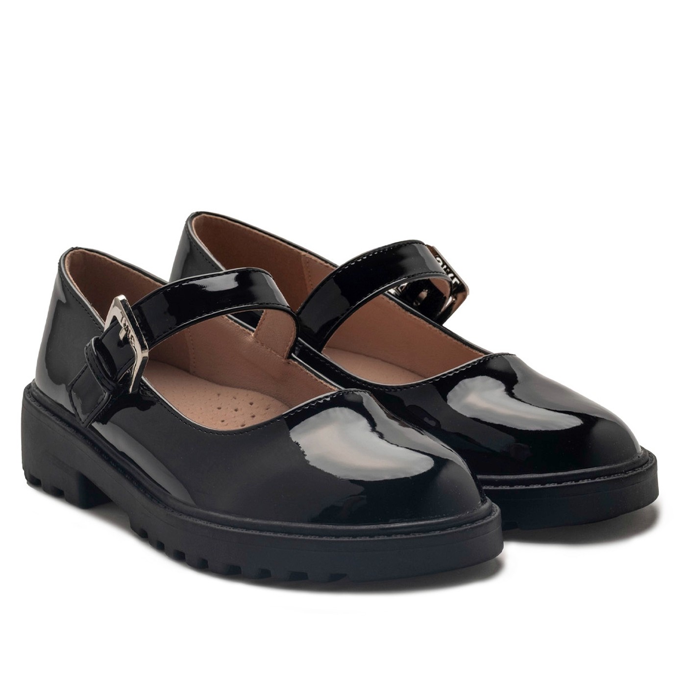 Alegria Παιδικές Mπαλαρινες με Velcro Μαύρο Λουστρίνι 122504W-BL