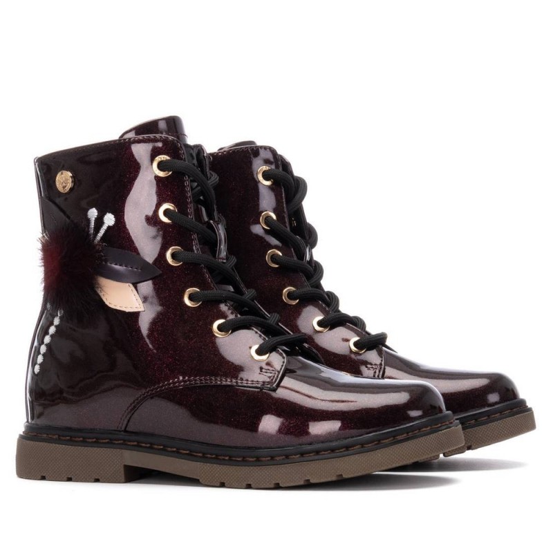 Xti παιδικά μποτάκια για κορίτσια Μπορντό Glitter 151395