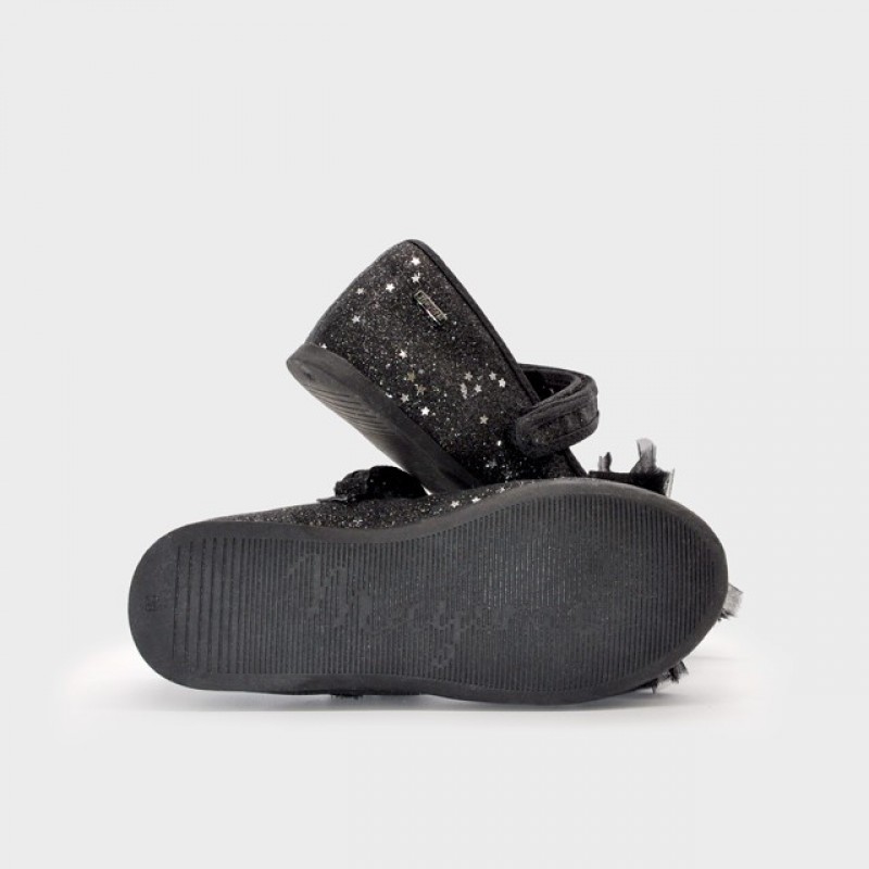 Mayoral Παιδικές Μπαλαρίνες με Glitter Μαύρο 46552-016