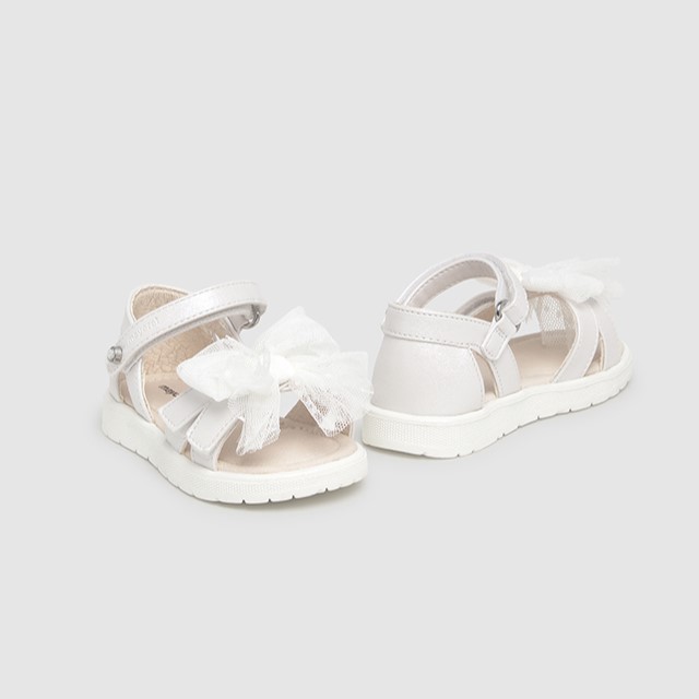 Mayoral Παιδικά Πέδιλα με φιόγκο για κορίτσι Λευκό 25-41636-070