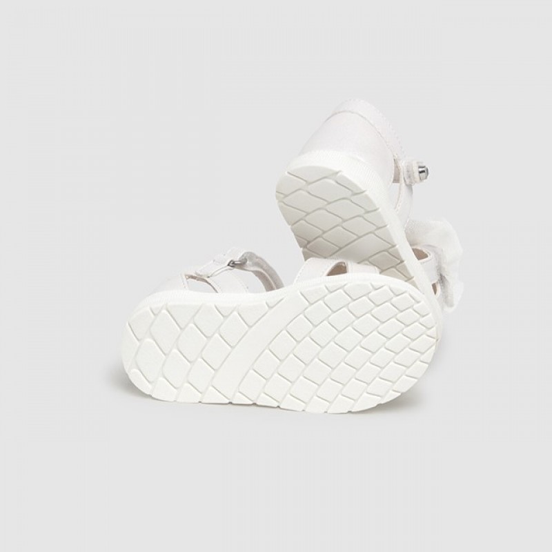 Mayoral Παιδικά Πέδιλα με φιόγκο για κορίτσι Λευκό 25-41636-070