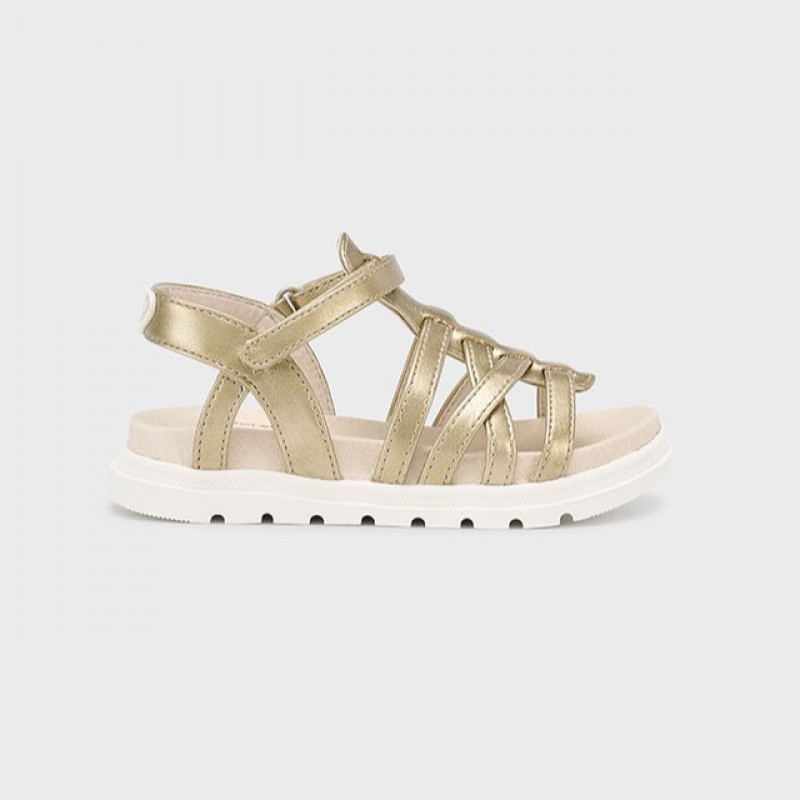 Mayoral Παιδικά πέδιλα με λωρίδες για κορίτσι Χρυσό 25-43633-085