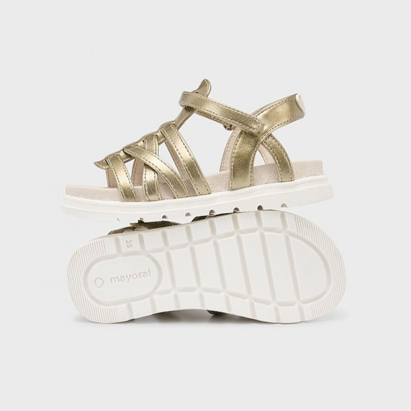 Mayoral Παιδικά πέδιλα με λωρίδες για κορίτσι Χρυσό 25-43633-085