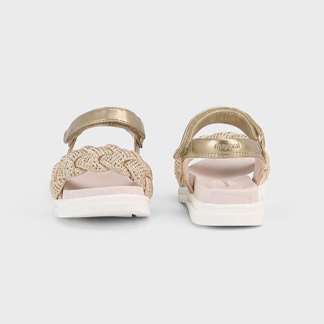 Mayoral Παιδικά πέδιλα με πλεξούδα για κορίτσι Χρυσό 25-43635-090