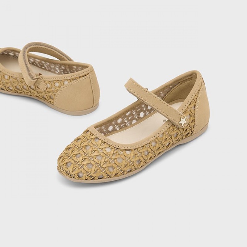 Mayoral Παιδικές Μπαλαρίνες διάτρητες Μπεζ Καφέ 25-45621-074