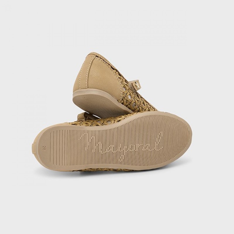 Mayoral Παιδικές Μπαλαρίνες διάτρητες Μπεζ Καφέ 25-45621-074