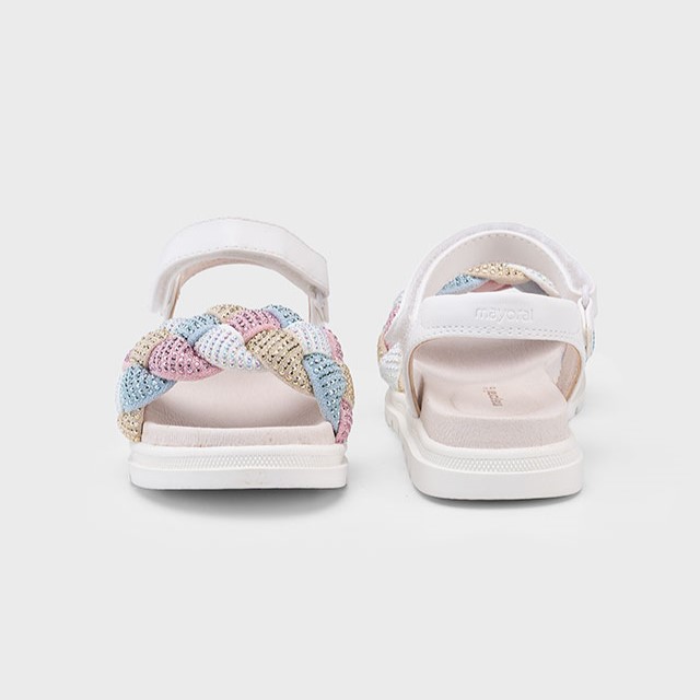Mayoral Παιδικά πέδιλα με πλεξούδα για κορίτσι Λευκό 25-45635-089
