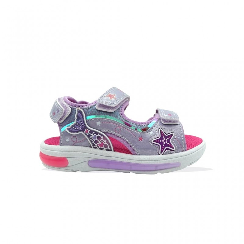 Fila K Mermaid Velcro Lights Παιδικά Αθλητικά Πέδιλα με φωτάκια Μωβ 3BK61002-800