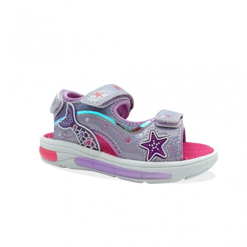 Fila K Mermaid Velcro Lights Παιδικά Αθλητικά Πέδιλα με φωτάκια Μωβ 3BK61002-800