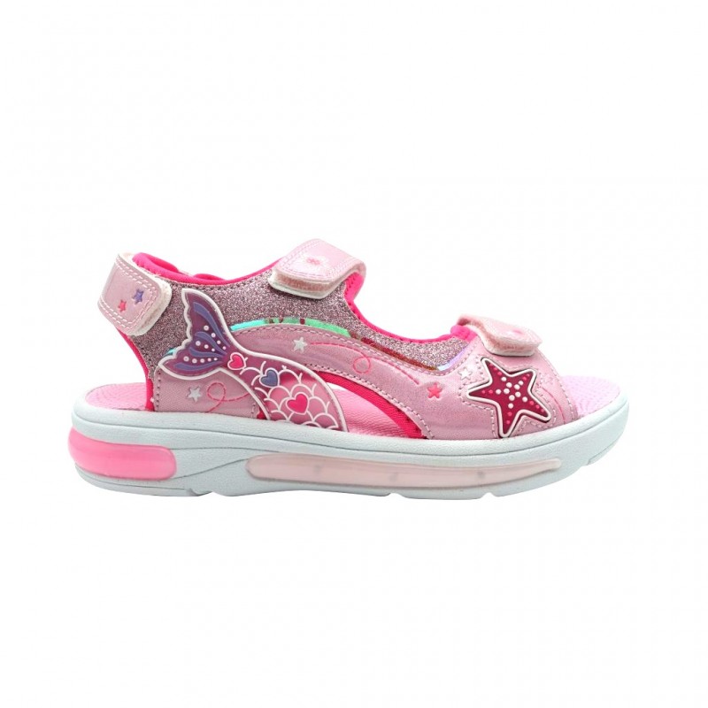 Fila K Mermaid Velcro Lights Παιδικά Αθλητικά Πέδιλα με φωτάκια Ροζ 3BK61002-900
