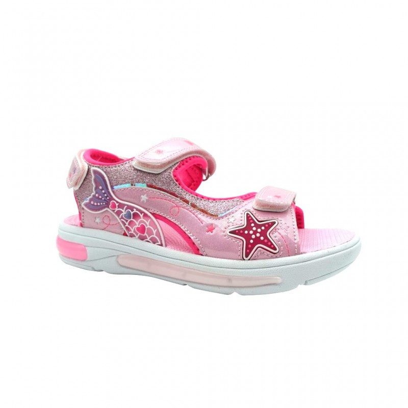 Fila K Mermaid Velcro Lights Παιδικά Αθλητικά Πέδιλα με φωτάκια Ροζ 3BK61002-900
