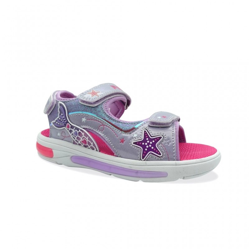 Fila K Mermaid Velcro Lights Παιδικά Αθλητικά Πέδιλα με φωτάκια Μωβ 7BK61002-800
