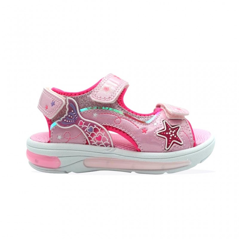 Fila K Mermaid Velcro Lights Παιδικά Αθλητικά Πέδιλα με φωτάκια Ροζ 7BK61002-900