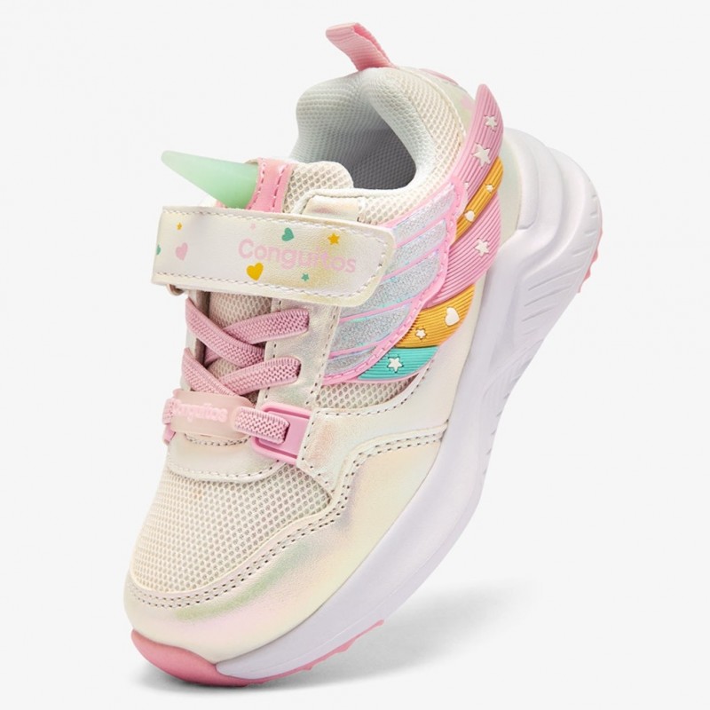 Conguitos παιδικά sneakers με φωτάκια για κορίτσια Unicorn COSH261038