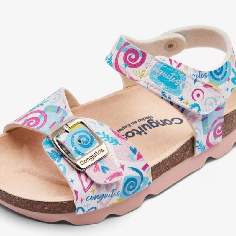 Conguitos παιδικά σανδάλια BIO για κορίτσι Heart Multi COSH285070