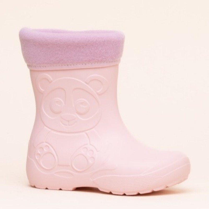 Camminare Παιδικές Γαλότσες Panda με επένδυση Ροζ