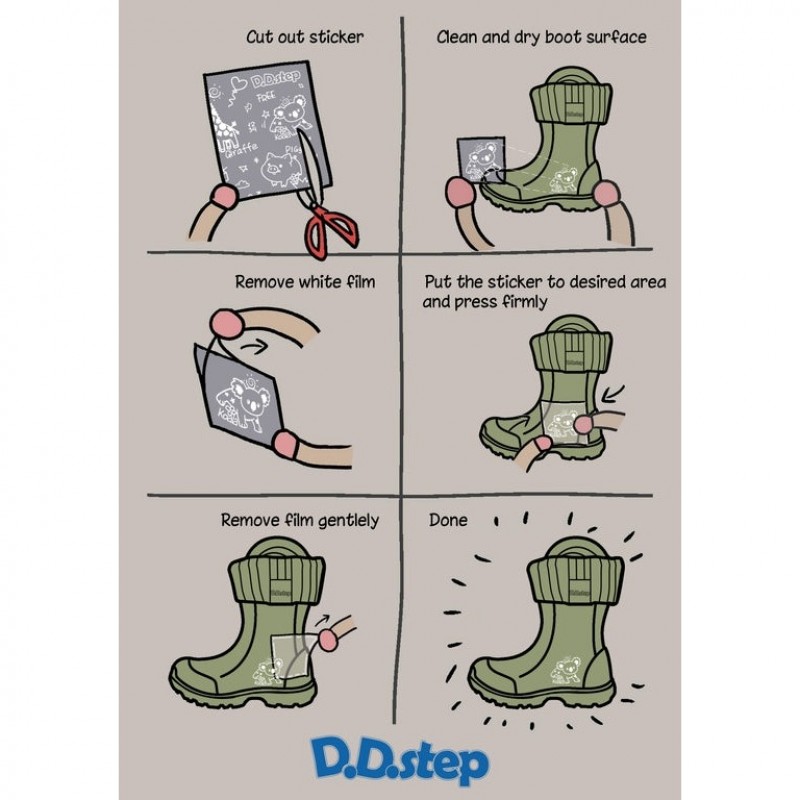 DDStep Ελαφριές Παιδικές γαλότσες με επένδυση Ροζ I106-42545