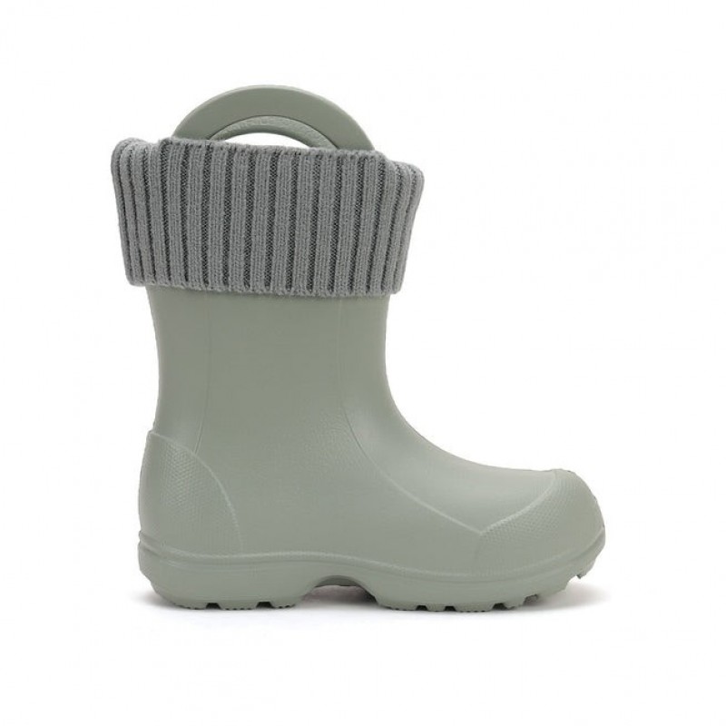 DDStep Ελαφριές Παιδικές γαλότσες με επένδυση Χακί I106-52182