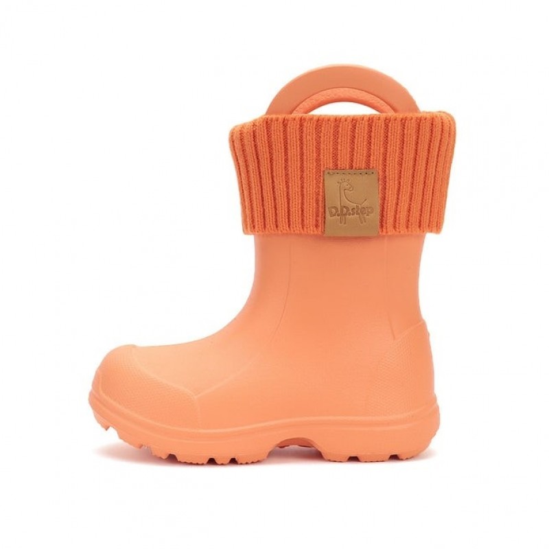DDStep Ελαφριές Παιδικές γαλότσες με επένδυση Πορτοκαλί I106-52225