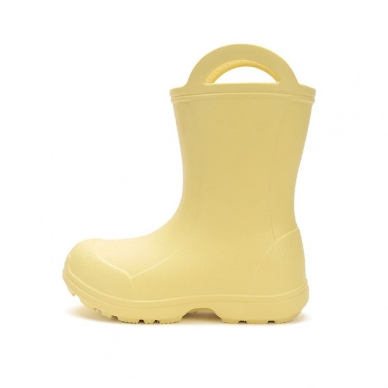 DDStep Ελαφριές Παιδικές γαλότσες με επένδυση Κίτρινες I106-52295