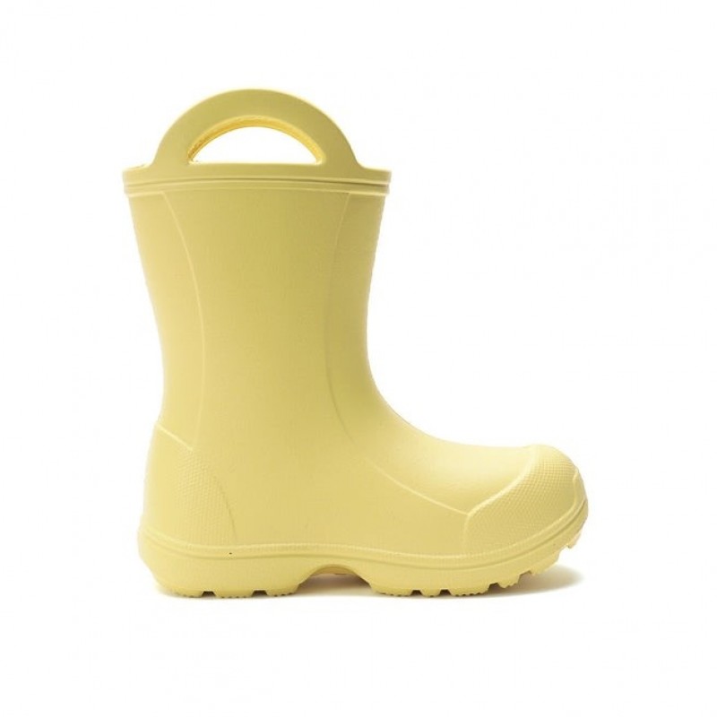 DDStep Ελαφριές Παιδικές γαλότσες με επένδυση Κίτρινες I106-52295