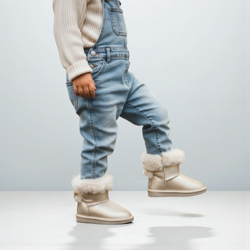 Conguitos Παιδικά αδιάβροχα μποτάκια με Γούνα Χρυσό OSSH140123