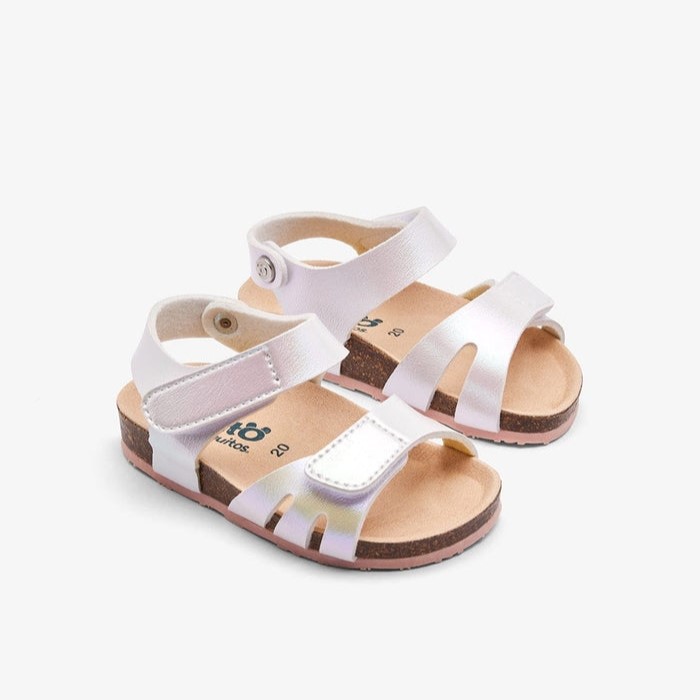 Conguitos παιδικά σανδάλια BIO για κορίτσι Ιριδίζον Λευκό OSSH143088