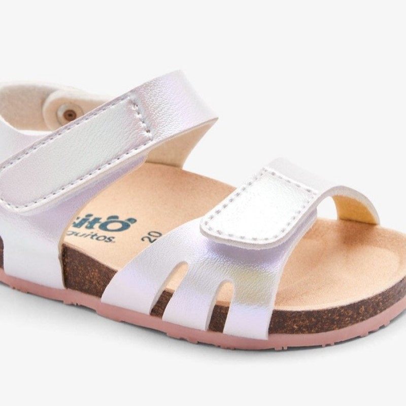 Conguitos παιδικά σανδάλια BIO για κορίτσι Ιριδίζον Λευκό OSSH143088