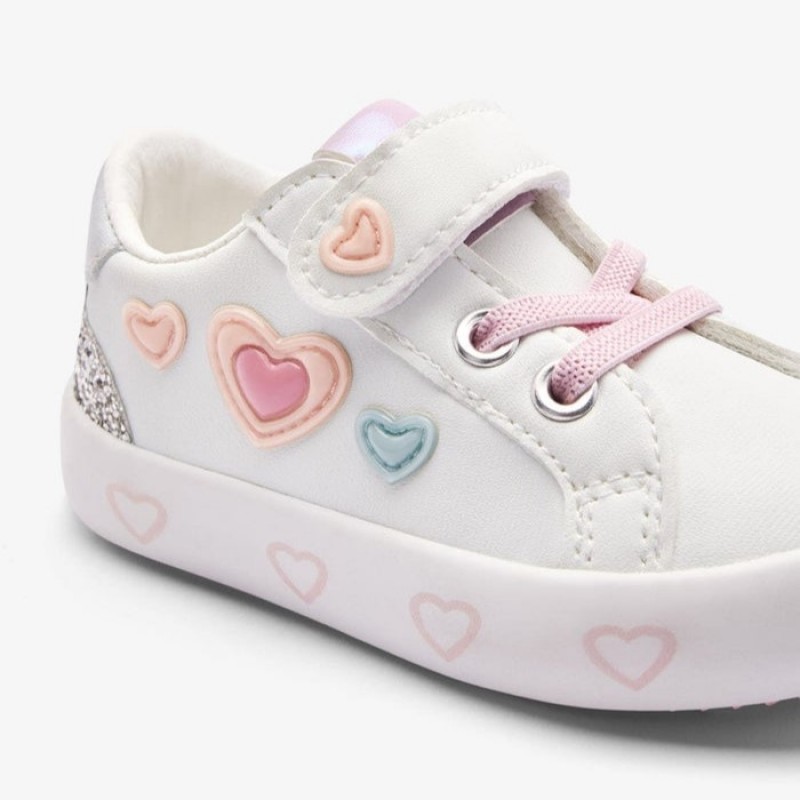Conguitos παιδικά sneakers Pink Hearts Λευκό OSSH153015