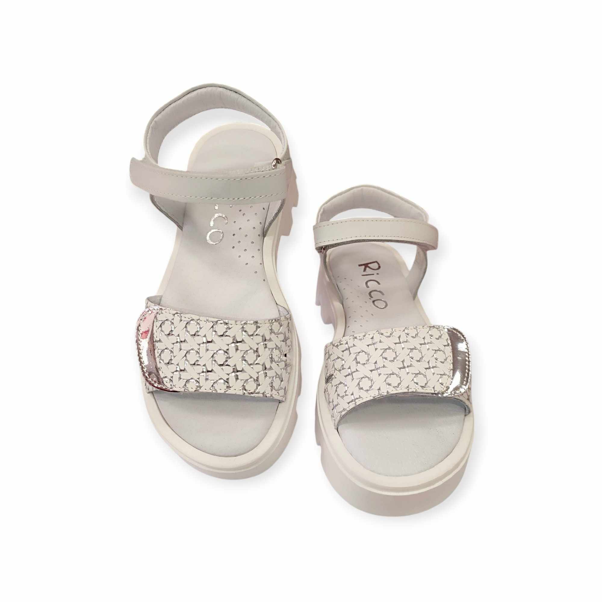Ricco Παιδικά Δερμάτινα πέδιλα για κορίτσι Λευκό 30280T3