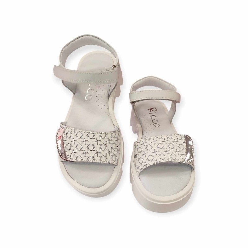 Ricco Παιδικά Δερμάτινα πέδιλα για κορίτσι Λευκό 30280T3