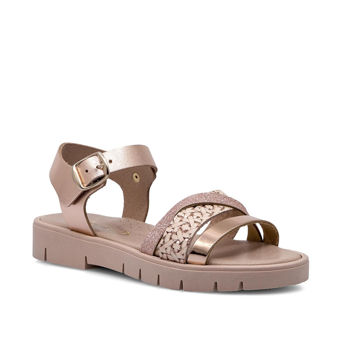 Ricco Παιδικά Δερμάτινα πέδιλα για κορίτσι Μπρονζέ 30259