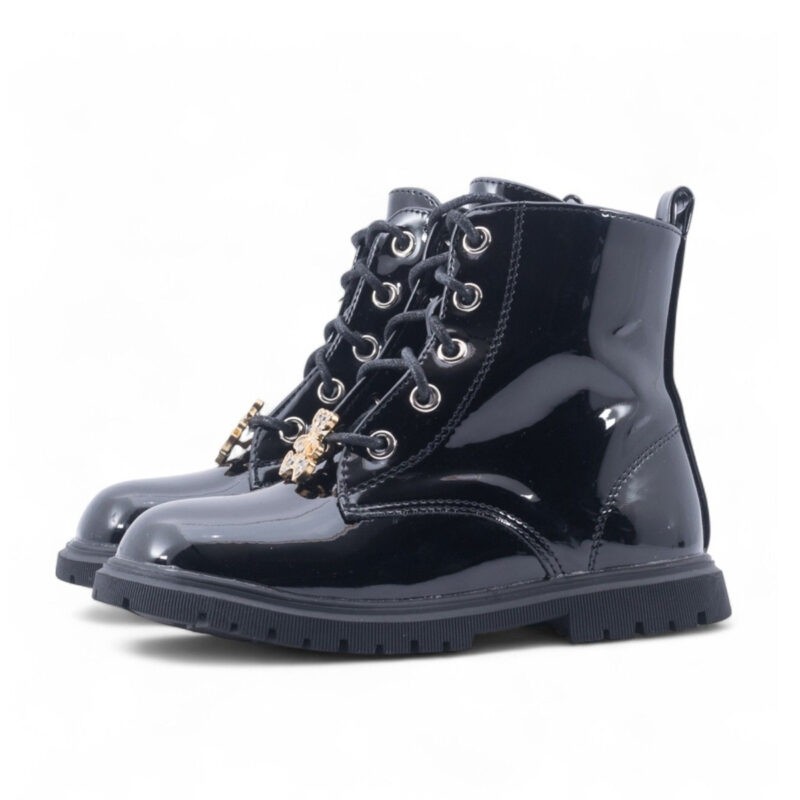 Smart kids Παιδικά Mποτάκια για Κορίτσια Μαύρο Λουστρίνι SD12274