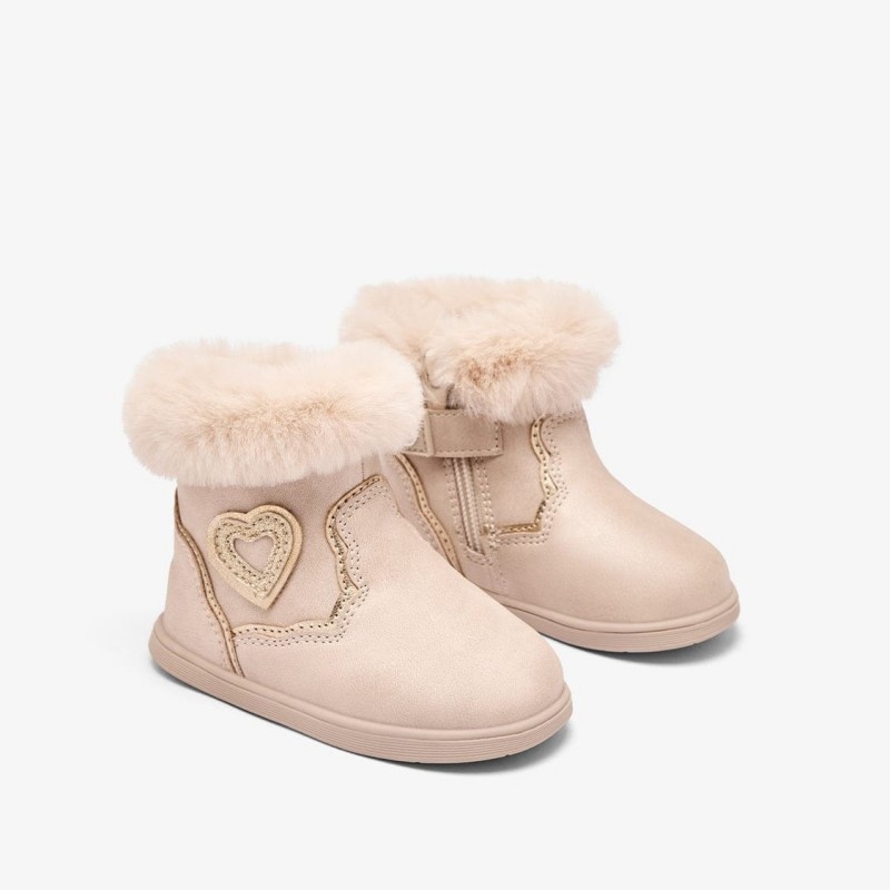 Conguitos Παιδικά μποτάκια Technobaby Barefoot με Γούνα Μπεζ TESH503013