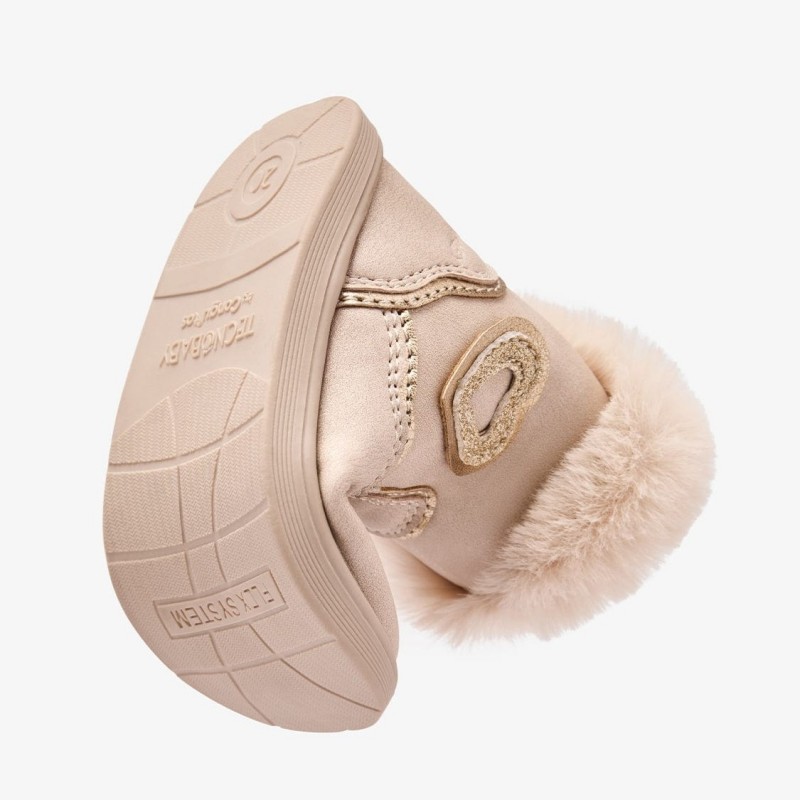 Conguitos Παιδικά μποτάκια Technobaby Barefoot με Γούνα Μπεζ TESH503013