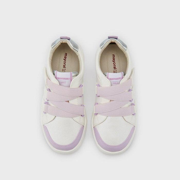 Αθλητικά παπούτσια Mayoral για κορίτσι με λάστιχο Λευκό-Μώβ 43331