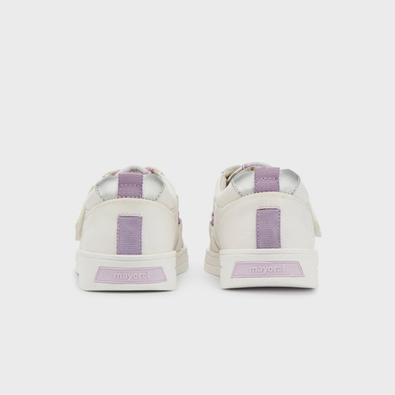 Αθλητικά παπούτσια Mayoral για κορίτσι με λάστιχο Λευκό-Μώβ