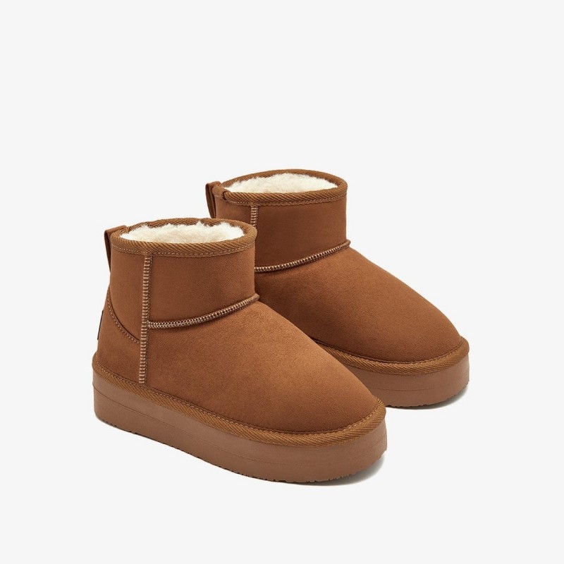 B&W by Conguitos Παιδικά αδιάβροχα δίπατα μποτάκια με Γούνα Καφέ BJSH543008