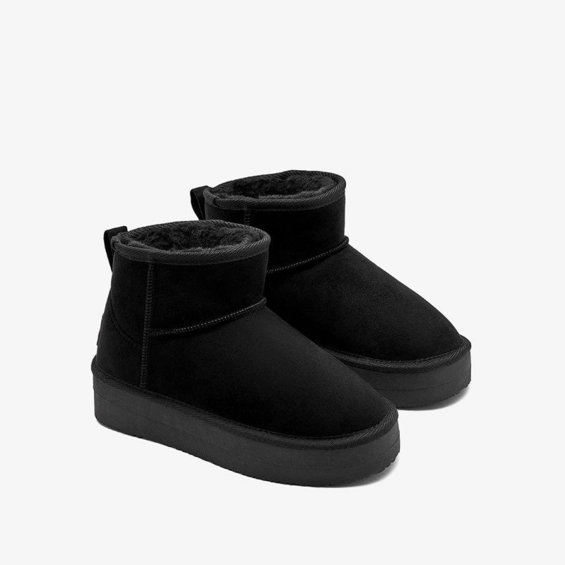 B&W by Conguitos Παιδικά αδιάβροχα δίπατα μποτάκια με Γούνα Μαύρο BJSH543008