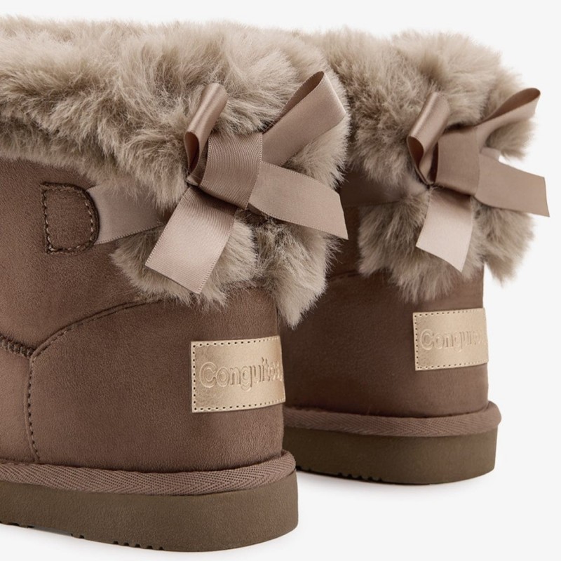 B&W by Conguitos Παιδικά αδιάβροχα μποτάκια με Γούνα Taupe BJSH542021