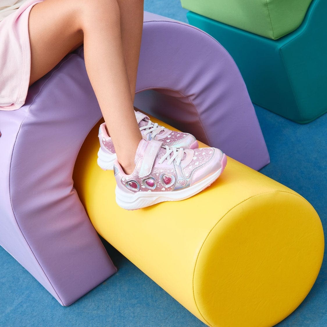 Conguitos Παιδικά Sneakers με Φωτάκια Καρδιές Ροζ COSH261030