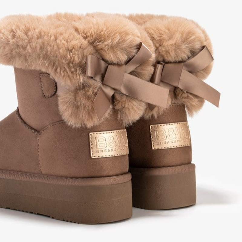 Conguitos Παιδικά Μποτάκια με Γούνα για Κορίτσι Taupe BWSH543002